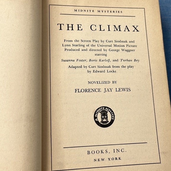 The Climax Novelized by Florence Jay Lewis HC/DJ 1944 First Edition Book - Picture 5 of 11
